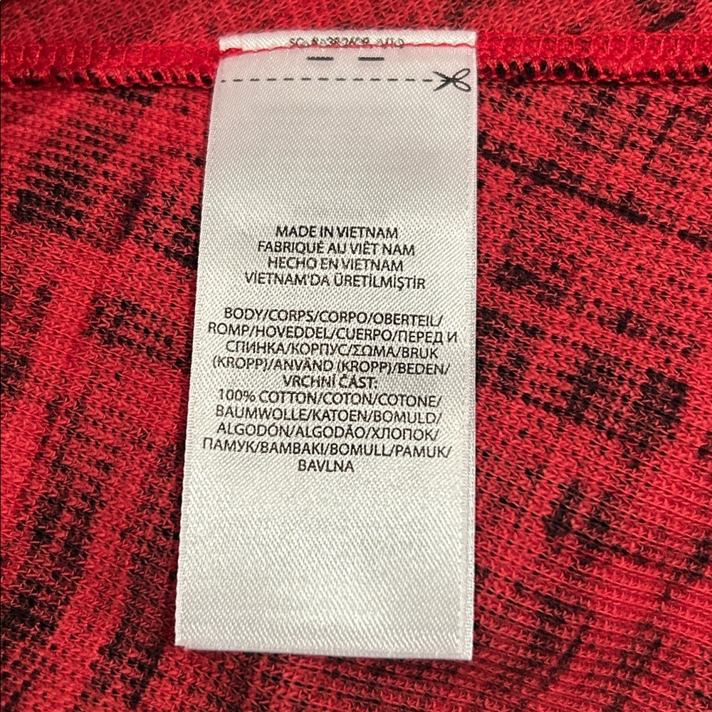 Polo Ralph Lauren Plaid Motif Cotton Henley Dress Red Black - Picture 10 of 11